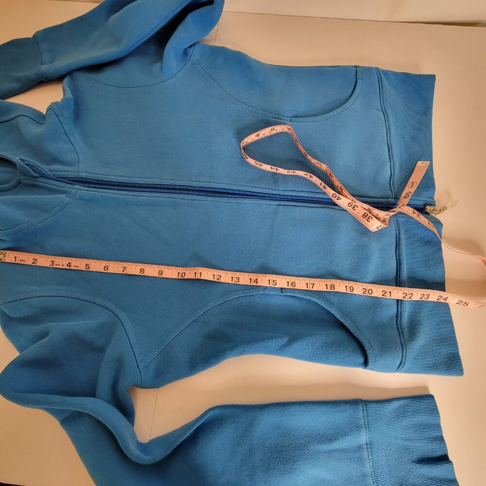 Zella Ladies Bright Azure Blue Fleece Hoody Size L Pockets - Picture 7 of 11